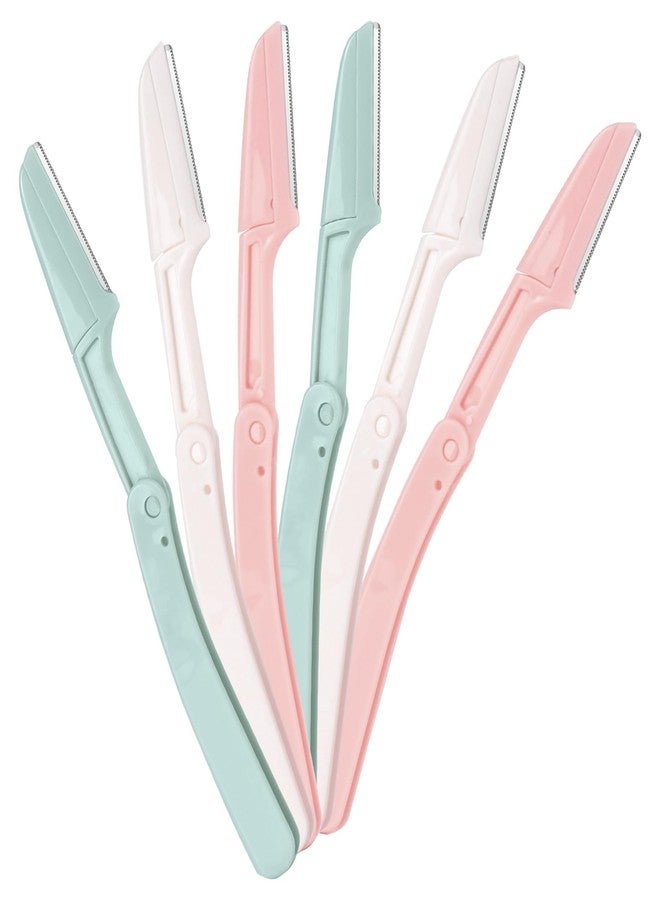 bedace Dermaplane Razor for Women Face,Stocking Stuffers 6 pack Folding Eyebrow Razor Facial Hair Removal for Women and Men Travel,Dermaplaning Beauty Tool - Image 1
